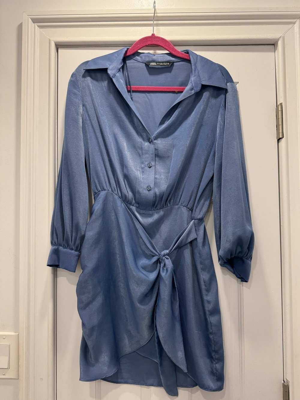 Zara Light Blue Satin Dress